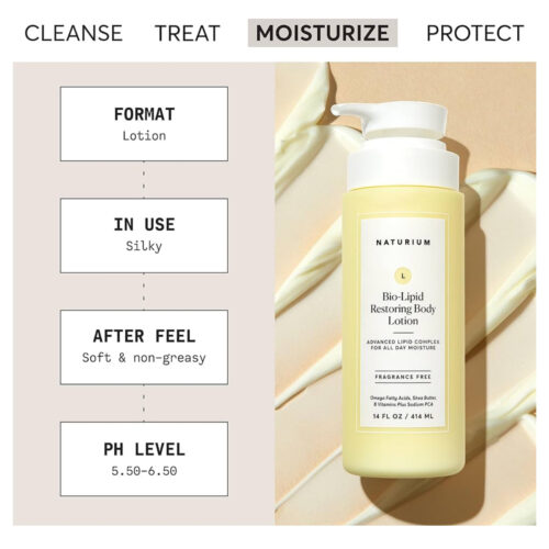 Alternative view of Naturium Bio-Lipid Restoring Moisturizing Body Lotion with Shea Butter, Fragrance Free, 14 oz / 414ml