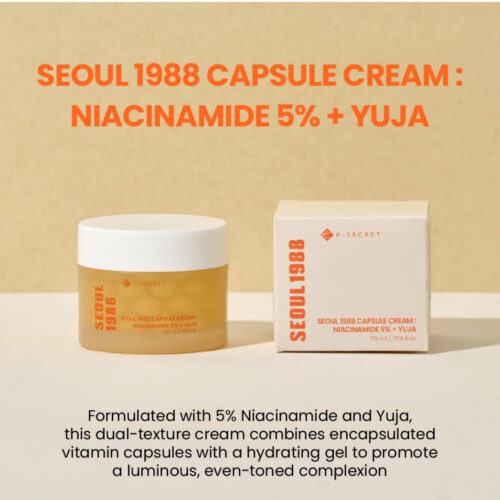 K Secret SEOUL 1988 Capsule Cream with Niacinamide 5% & Yuja Brightening Serum