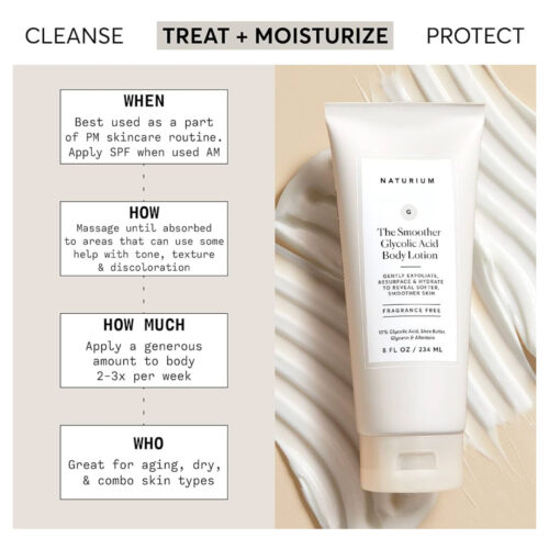 Alternative view of Naturium The Smoother Glycolic Acid Body Lotion, Resurfacing & Exfoliating, with 10% Glycolic Acid, 8 oz / 234ml