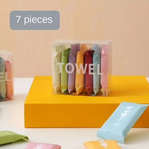 7/14pcs Portable Compressed Disposable Towels, Thickened Compressed Disposable Facial Tissues, Perfect For Travel And Home Use