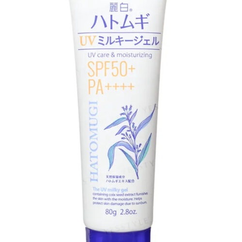 Hatomugi UV Care & Moisturizing Milk Gel SPF50+ PA+++ 80g Sunscreen for Protective Skin Care