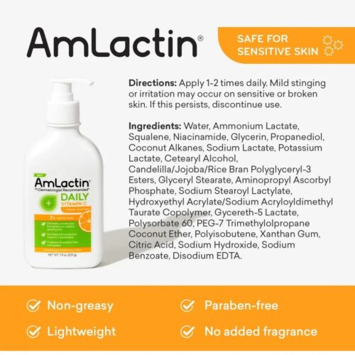 Alternative view of AmLactin Daily Vitamin C  Body Lotion with 7% Lactic Acid.