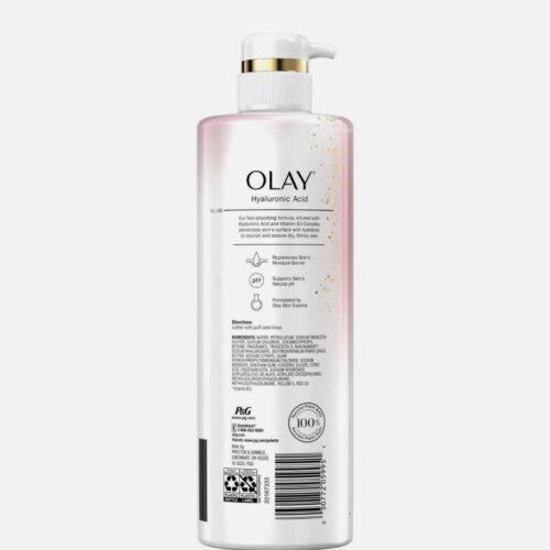 Alternative view of Olay Cleansing & Nourishing Body Wash for Women with Hyaluronic Acid & Vitamin B3 20 fl oz/591ml.