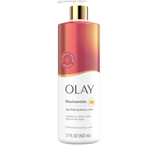 Olay Age Defying & Hydrating Body Lotion for Women with Niacinamide, 17 fl oz/502ML.