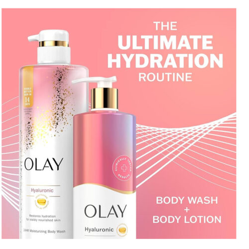 OLAY Hyaluronic Body Lotion & Wash - 502ml & 591ml.