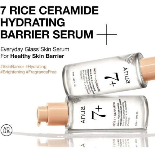 ANUA RICE CERAMIDE 7 HYDRATING BARRIER SERUM, Brightening, Hydrating Serum for Face, 50ml/1.69fl.oz.