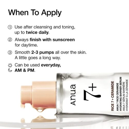 Alternative view of ANUA RICE CERAMIDE 7 HYDRATING BARRIER SERUM, Brightening, Hydrating Serum for Face, 50ml/1.69fl.oz.